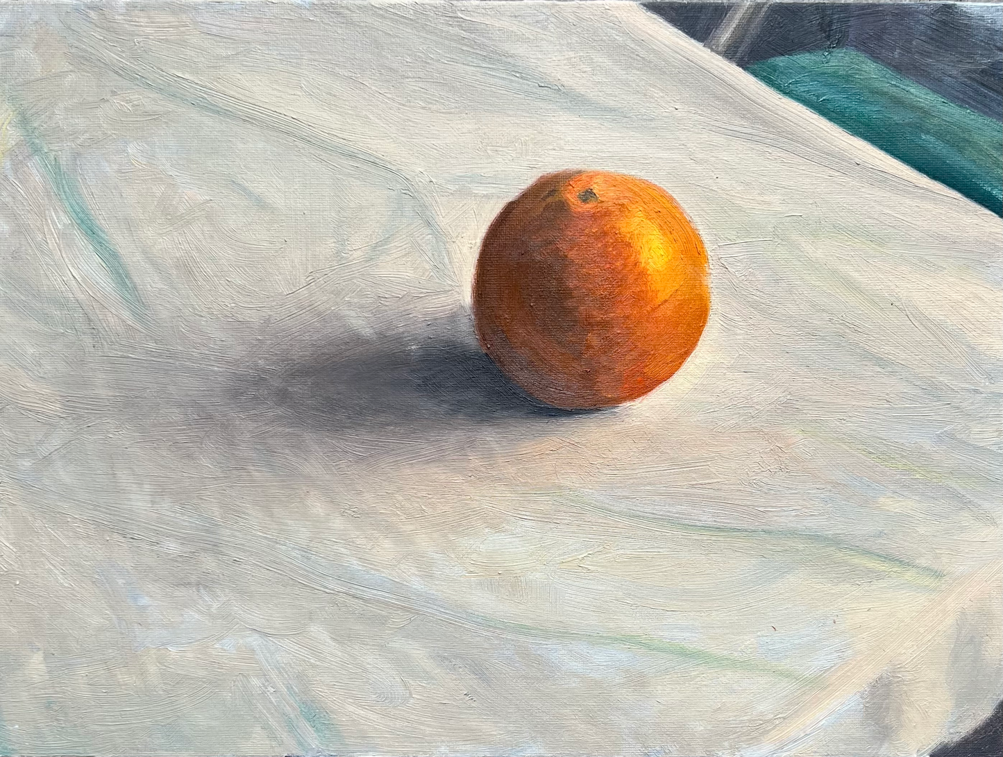 Orange on Tablecloth